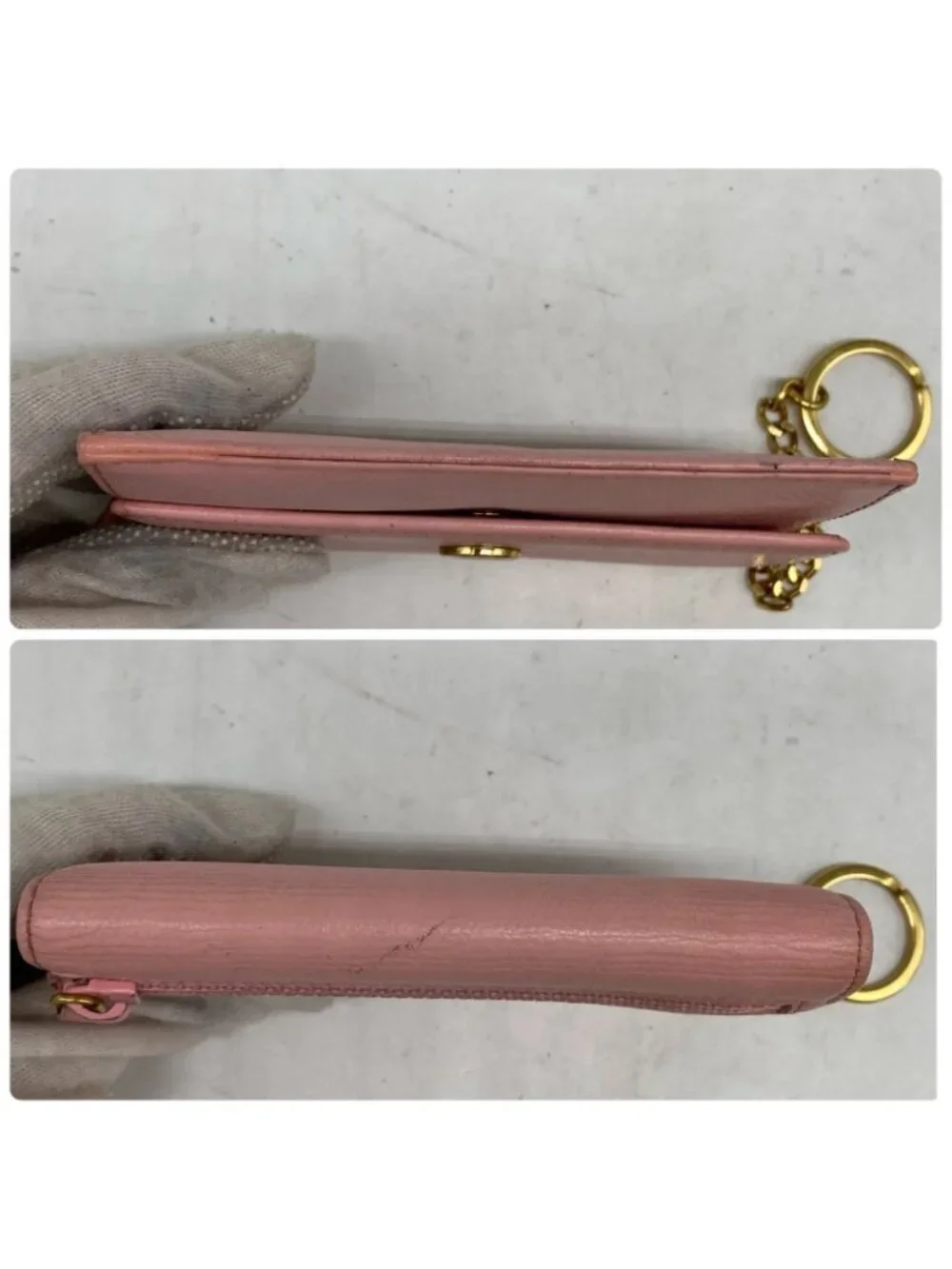 Chanel Card Case Fixed Era Fragment Key Ring Coco Button Pink